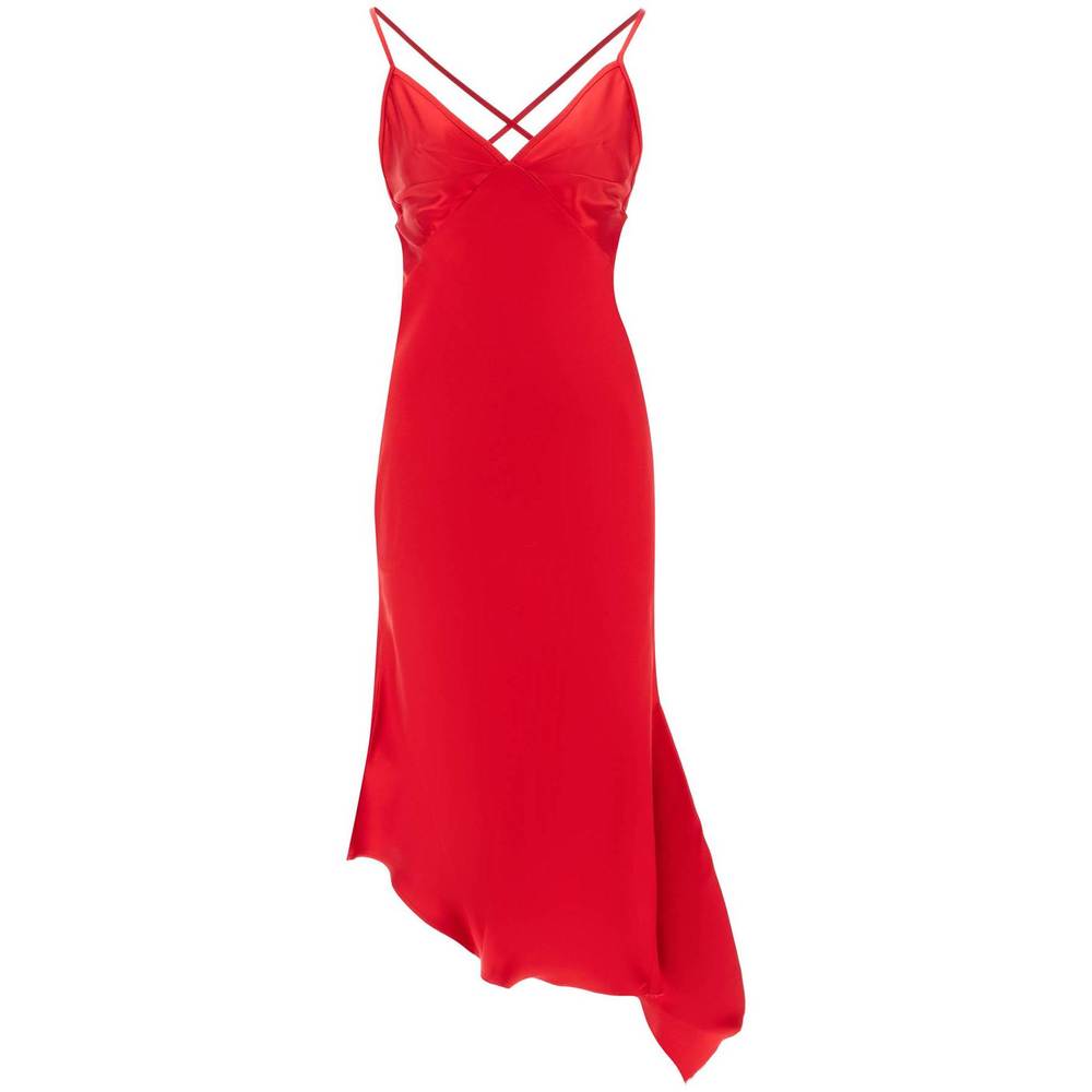 N21 satin slip dress with asymmetrical hem